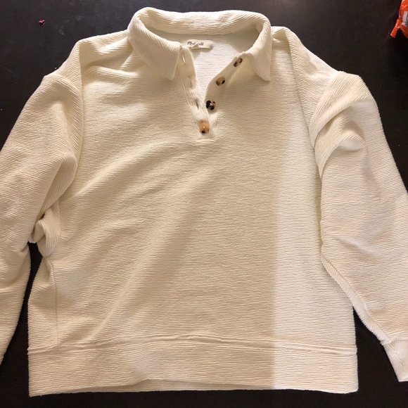 Madewell Pullover Sweater Shirt Small White - Picture 1 of 3